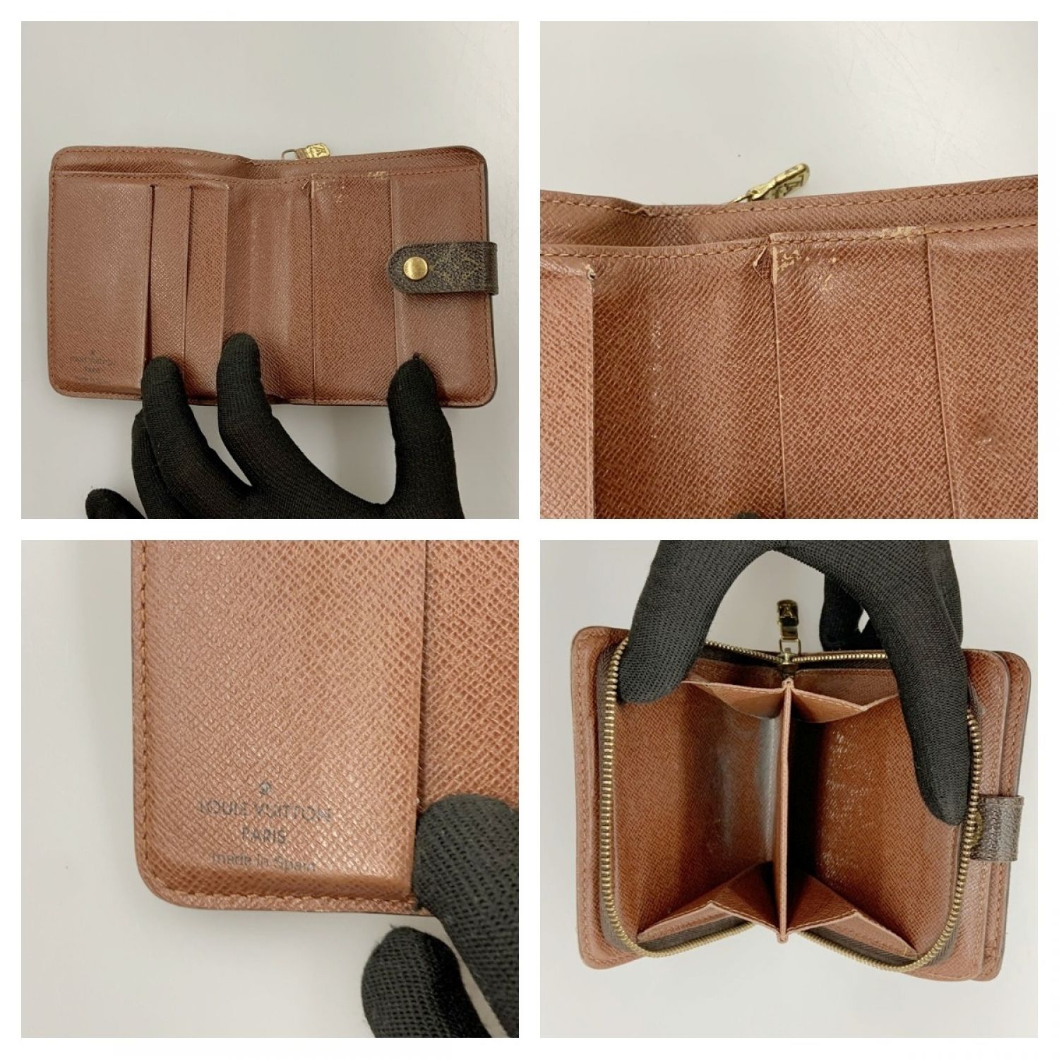 中古】 LOUIS VUITTON ルイヴィトン モノグラム コンパクト ジップ 二