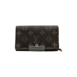 〇〇 LOUIS VUITTON ルイヴィトン モノグラム ポルト モネ ビエ トレゾール 二つ折り財布 M61730 ブラウン Bランク