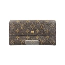 〇〇 LOUIS VUITTON ルイヴィトン モノグラム ポシェット ポルト モネ クレディ 二つ折り長財布  M61726 ブラウン Dランク