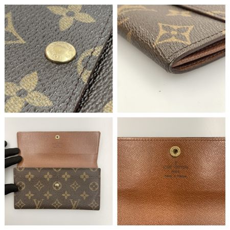  LOUIS VUITTON ルイヴィトン モノグラム ポシェット ポルト モネ クレディ 二つ折り長財布  M61726 ブラウン