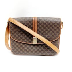 〇〇 CELINE セリーヌ マカダム柄 ショルダーバッグ ブラウン Cランク