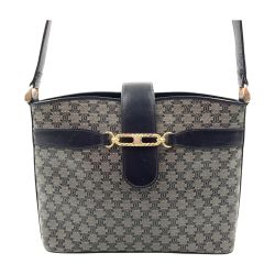 〇〇 CELINE セリーヌ マカダム柄 ショルダーバッグ ネイビー Cランク