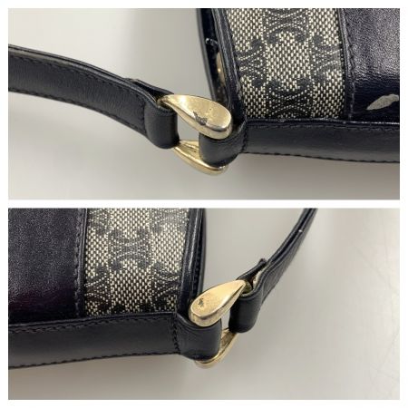  CELINE セリーヌ マカダム柄 ショルダーバッグ ネイビー