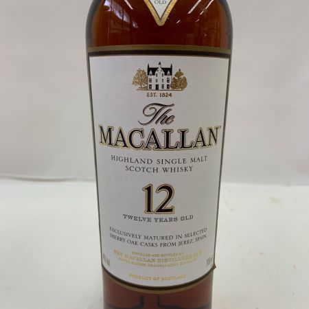 The MACALLAN マッカラン ハイランド シングルモルト スコッチウイスキー シェリー オーク カスク 12年 旧ボトル 40％ 700ml  ワインレッド 未開栓