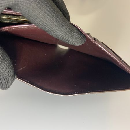  LOUIS VUITTON ルイヴィトン ヴェルニ ポルトフォイユ ヴィエノワ ルージュフォーヴィスト 二つ折り がま口財布 コンパクト財布 M91524 ボルドー