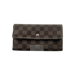 〇〇 LOUIS VUITTON ルイヴィトン ダミエ ポルトフォイユ インターナショナル 三つ折り長財布 N61217 ダークブラウン Cランク