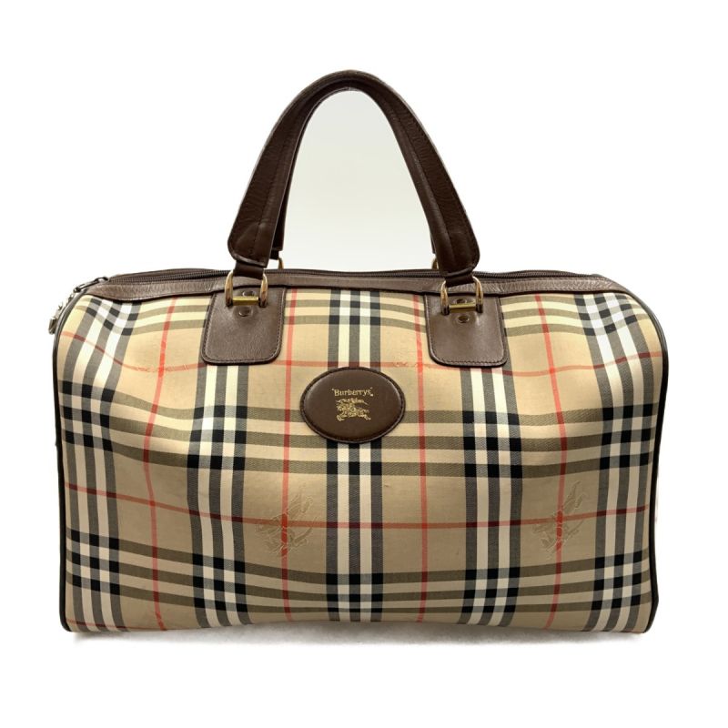 中古】 BURBERRY バーバリー シャドーホース ノバチェック ボストン 