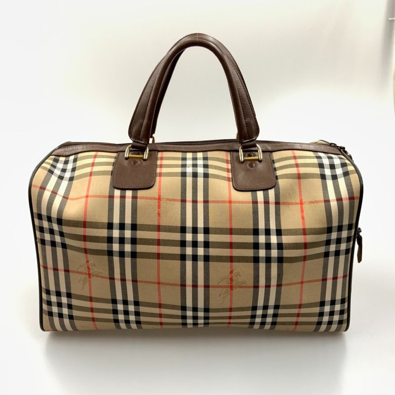 中古】 BURBERRY バーバリー シャドーホース ノバチェック ボストン