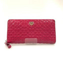 〇〇 COACH コーチ シグネチャー ラウンドファスナー 長財布 F52083 ピンク Bランク