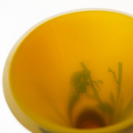   切子 一輪挿し イエロー