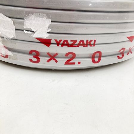  YAZAKI 電材 VVFケーブル 3芯 3× 2.0 100m 未開封品 赤白グレー