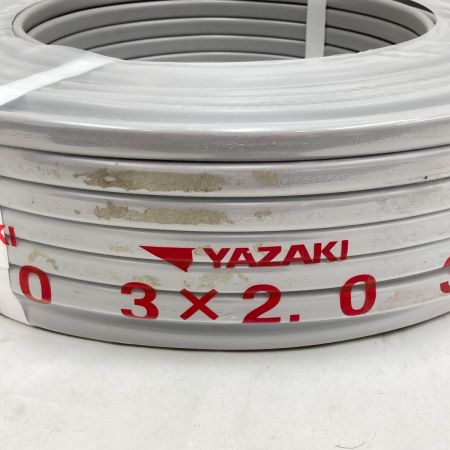  YAZAKI  電材 VVFケーブル 3芯 3× 2.0 100m 未開封品 赤白グレー