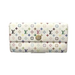 〇〇 LOUIS VUITTON ルイヴィトン モノグラムマルチカラー ポルトフォイユ サラ 二つ折り長財布  M93745 ホワイト Cランク