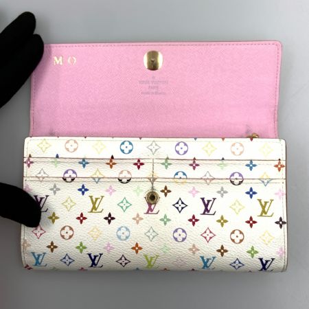  LOUIS VUITTON ルイヴィトン モノグラムマルチカラー ポルトフォイユ サラ 二つ折り長財布  M93745 ホワイト