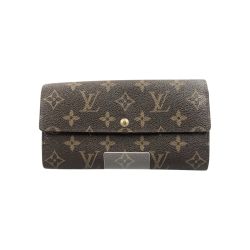 〇〇 LOUIS VUITTON ルイヴィトン モノグラム ポシェット ポルト モネ クレディ 二つ折り長財布  M61726 ブラウン Cランク