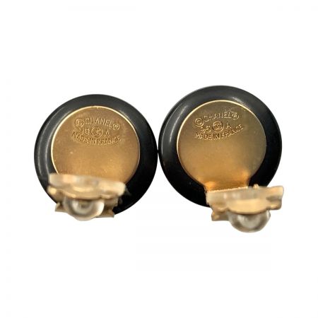  CHANEL シャネル ココマーク ラウンド イヤリング 96A   A06030 Y02046 ブラック x ゴールド