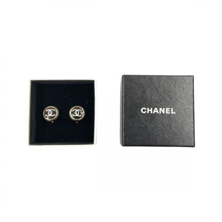  CHANEL シャネル ココマーク ラウンド イヤリング 96A   A06030 Y02046 ブラック x ゴールド