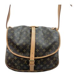 〇〇 LOUIS VUITTON ルイヴィトン モノグラム ソミュールGM ショルダーバッグ M42254 ブラウン Bランク