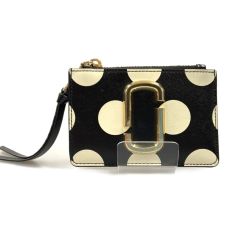 〇〇 MARC JACOBS マークジェイコブス ダブルJ パスケース コインケース キーケース ブラック x ホワイト Bランク