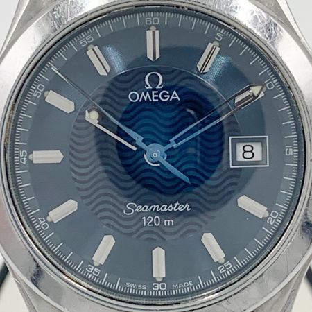  OMEGA オメガ シーマスター 120m クオーツ 腕時計 2511.81 シルバー x ブルー