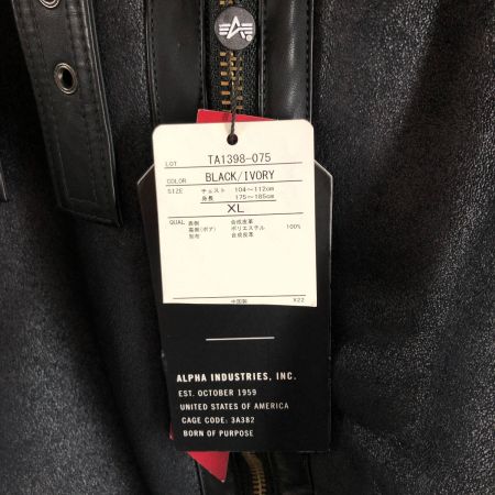  ALPHA アルファ メンズ ジャケット B-3 フェイクムートン サイズXL TA1398-075 ブラック 未使用品