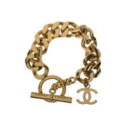 〇〇 CHANEL シャネル ココマーク ブレスレット ゴールド Bランク