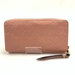  LOUIS VUITTON ルイヴィトン モノグラム アンプラント ジッピーウォレット ラウンドファスナー長財布 M64090 ピンク Cランク