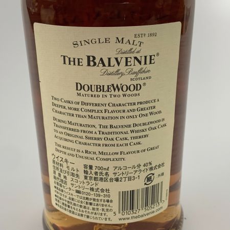   The Balvenie Double Wood ザ バルヴェニー ダブルウッド 12年 700ml 40% モルト ウイスキー 未開栓