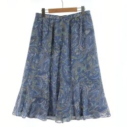 〇〇 Leilian レリアン レディース スカート サイズ15+ スカイブルー ペイズリー Aランク