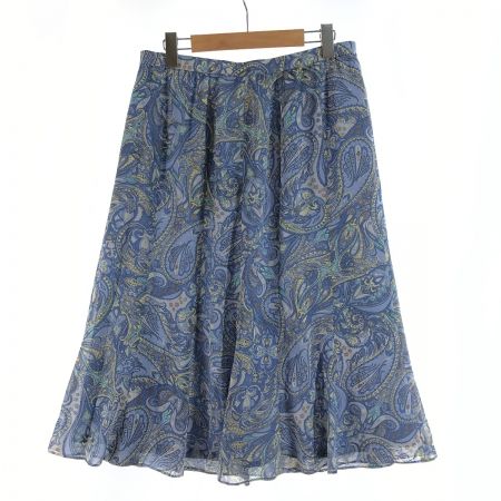  Leilian レリアン レディース スカート サイズ15+ スカイブルー ペイズリー