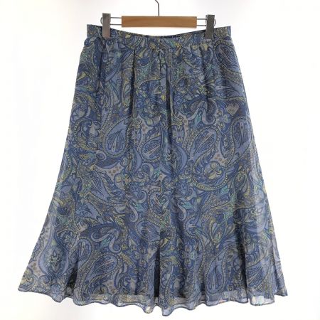  Leilian レリアン レディース スカート サイズ15+ スカイブルー ペイズリー
