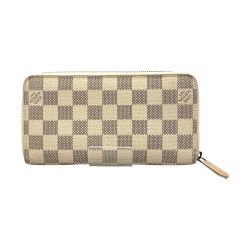 〇〇 LOUIS VUITTON ルイヴィトン ダミエ アズール ジッピーウォレット ラウンドファスナー長財布 N60019 ホワイト Bランク