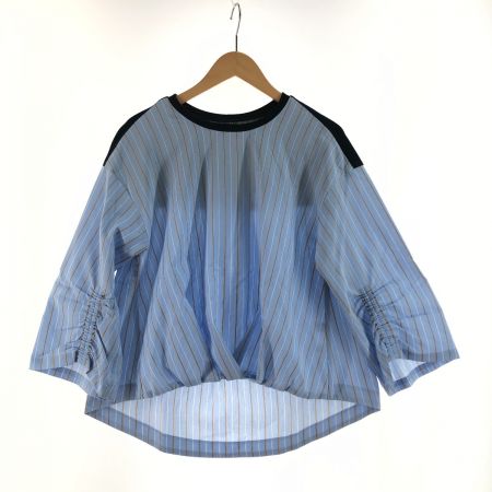  Leilian レリアン レディース チュニック サイズ13+ スカイブルー ストライプ