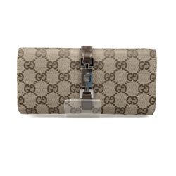 〇〇 GUCCI グッチ ジャッキー GGキャンバス 長財布 2184 2134 ブラウン x ベージュ Cランク