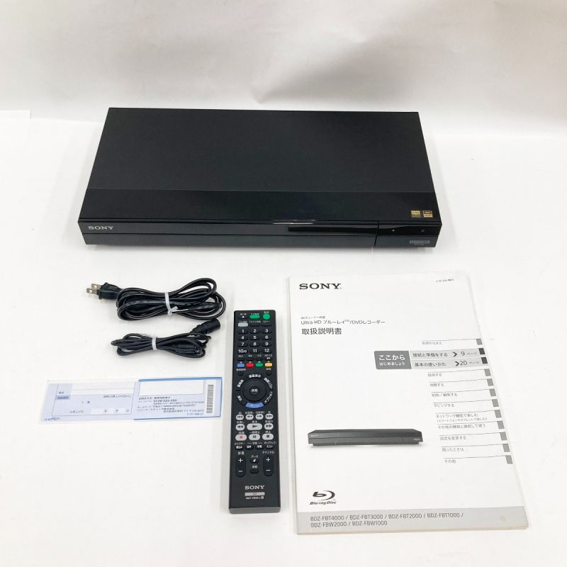 中古】 SONY ソニー Blu-rayレコーダー BDZ-FBW1000 2020年製 2番組 ...