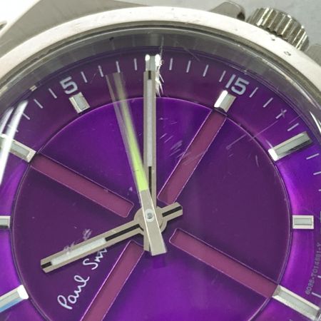  Paul Smith ポールスミス クローズドアイズ クォーツ 腕時計　 1036-S058988 シルバー x パープル