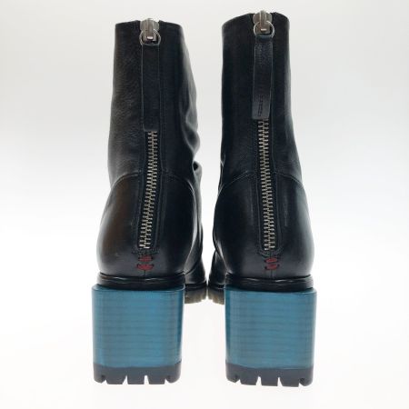  HALMANERA ハルマネラ レディース  ポインテッドカラーブロックチャンキーブーツ サイズ36 SELINE12 ブラック×ブルー