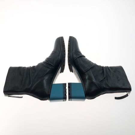  HALMANERA ハルマネラ レディース  ポインテッドカラーブロックチャンキーブーツ サイズ36 SELINE12 ブラック×ブルー