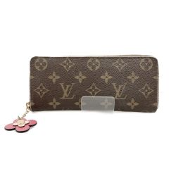 〇〇 LOUIS VUITTON ルイヴィトン モノグラム ポルトフォイユ クレマンス ラウンドファスナー 長財布 M64201 ブラウン Bランク