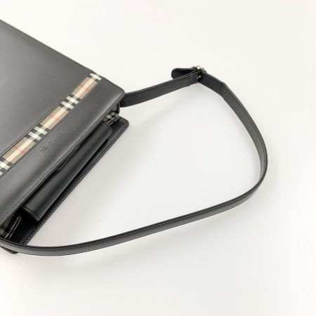  BURBERRY バーバリー レザー ノバチェック ショルダーバッグ ブラック
