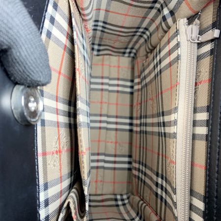  BURBERRY バーバリー レザー ノバチェック ショルダーバッグ ブラック