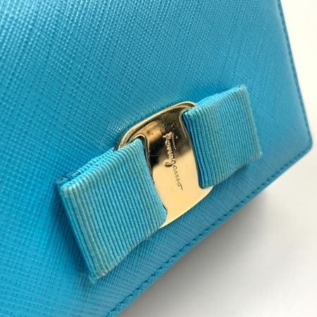  Salvatore Ferragamo サルヴァトーレフェラガモ ヴァラ リボン 2way ショルダーバッグ ブルー