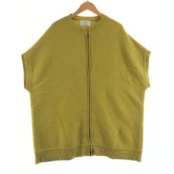 〇〇 Leilian レリアン レディース ジップアップベスト サイズ13+ 黄緑 Bランク