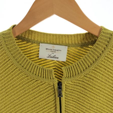  Leilian レリアン レディース ジップアップベスト サイズ13+ 黄緑