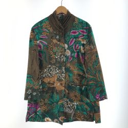 〇〇 ITALIYA イタリヤ 伊太利屋 レディース ジャケット ナイロンジャケット サイズ13B2 オリーブ アニマル柄 Aランク