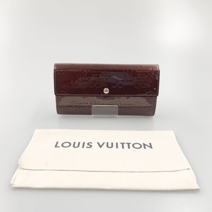 LOUIS VUITTON ルイヴィトン モノグラム ヴェルニ ポルトフォイユ サラ アマラント 二つ折り長財布 M93524 ワインレッド ｜中古｜なんでもリサイクルビッグバン