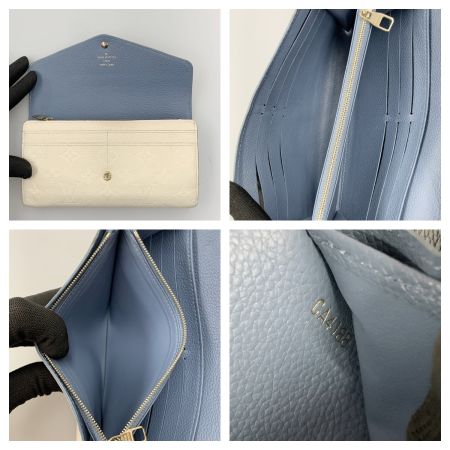  LOUIS VUITTON ルイヴィトン モノグラム アンプラント ポルトフォイユ サラ 二つ折り長財布 M63930 ブルー x ホワイト