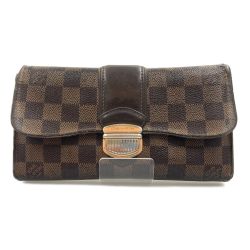 〇〇 LOUIS VUITTON ルイヴィトン ダミエ ポルトフォイユ システィナ 二つ折り長財布 N61747 ブラウン Cランク