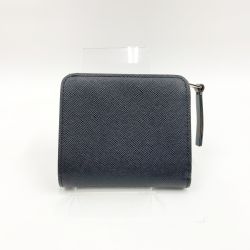 〇〇 Paul Smith ポールスミス ブライトストライププラー L字ファスナー 2つ折り財布 ブラック Bランク