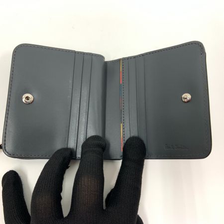 Paul Smith ポールスミス ブライトストライププラー L字ファスナー 2つ折り財布 ブラック
